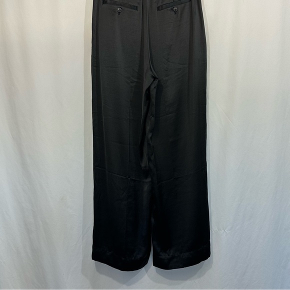 NWT Madewell The Harlow Wide Leg High Rise Satin Pants in Black - Picture 10 of 15